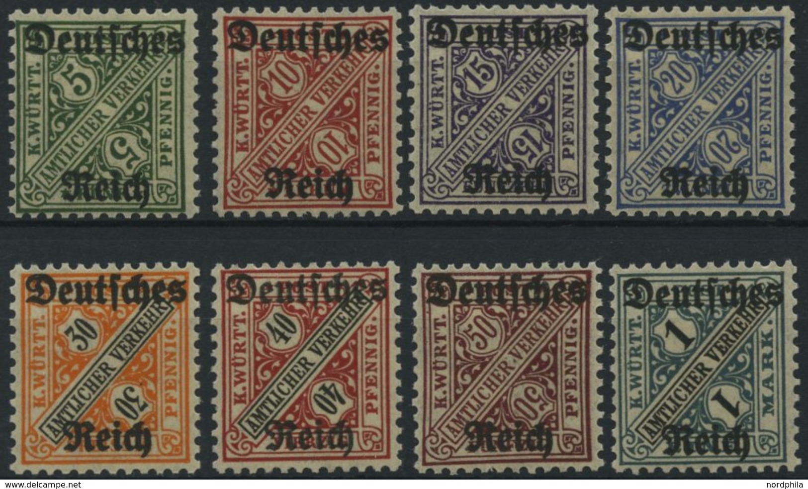 DIENSTMARKEN D 57-64 **, 1920, Amtlicher Verkehr, Prachtsatz, Mi. 70.- - Servizio