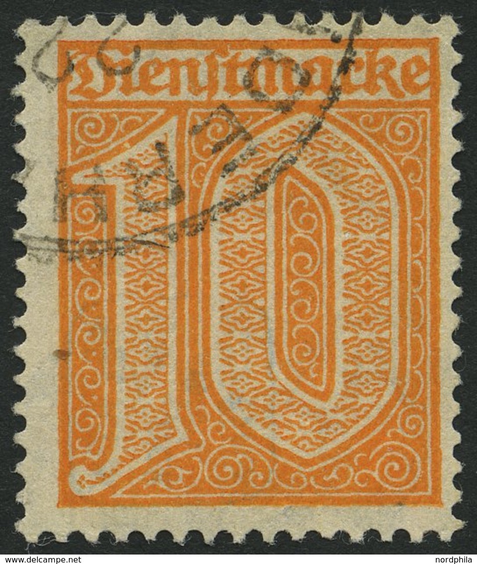 DIENSTMARKEN D 65 O, 1921, 10 Pf. Dunkelorange, Pracht, Gepr. Dr. Düntsch, Mi. 600.- - Servizio