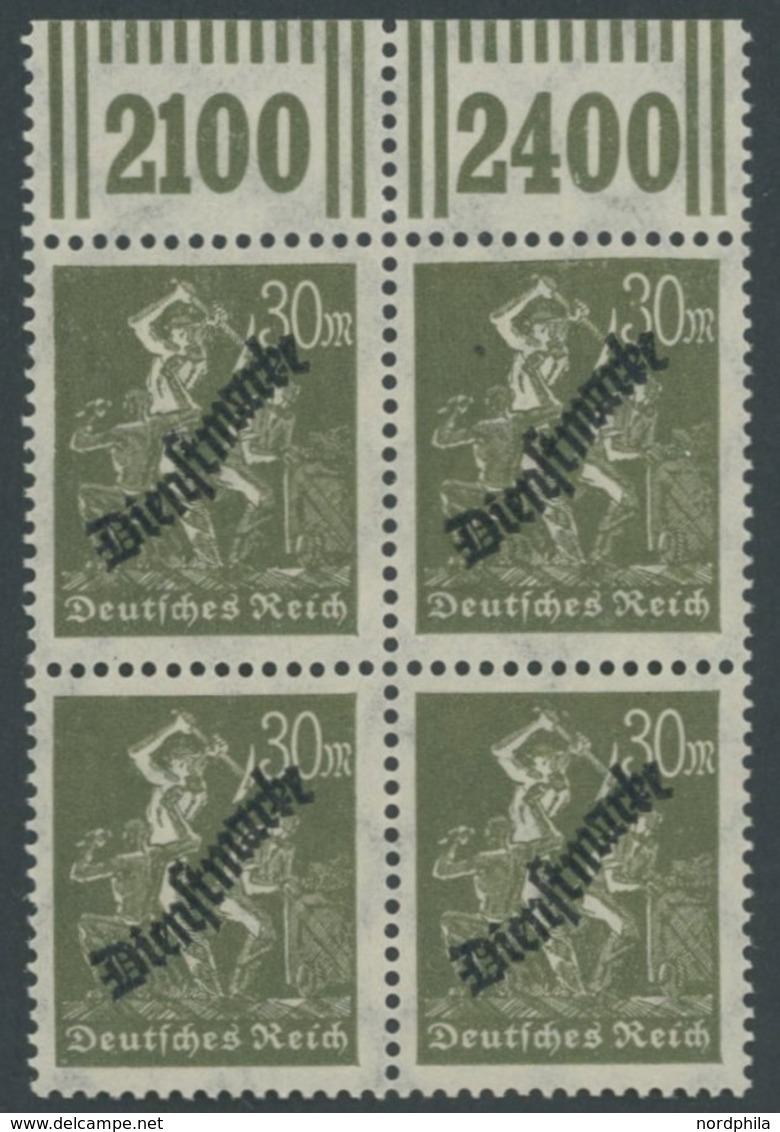 DIENSTMARKEN D 76I **, 1923, 30 M. Schwärzlicholivgrau Mit Plattenfehler 3 In Der Wertangabe 30 In Der Mitte Gebrochen,  - Servizio