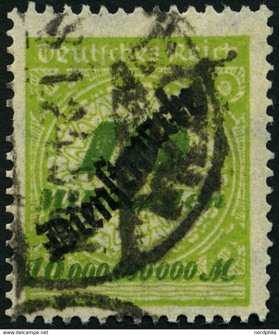 DIENSTMARKEN D 86 O, 1923, 10 Mrd. M. Schwärzlichgrüngelb/olivgrün, Ein Fehlender Zahn Sonst Pracht, Gepr. Dr. Oechsner  - Officials