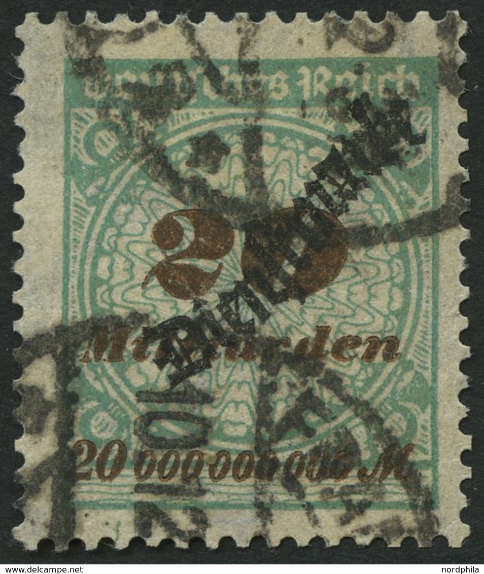 DIENSTMARKEN D 87 O, 1923, 20 Mrd. M. Opalgrün, Pracht, Gepr. Peschl, Mi. 200.- - Oficial