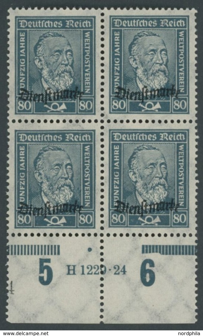 DIENSTMARKEN D 112/3 VB **, 1924, 60 Pf. Lebhaftbraunrot Und 80 Pf. Schwarzgrünblau In Viererblocks Mit HAN 1228.24! Und - Dienstzegels