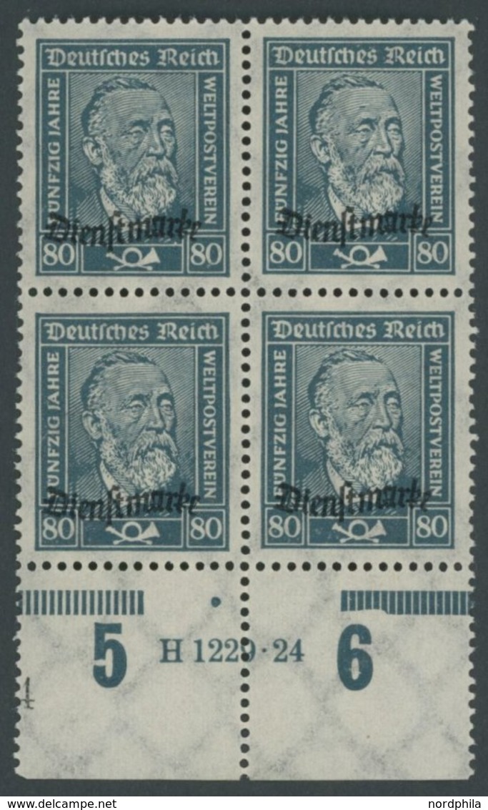 DIENSTMARKEN D 112/3 VB **, 1924, 60 Pf. Lebhaftbraunrot Und 80 Pf. Schwarzgrünblau In Viererblocks Mit HAN 1228.24! Und - Officials