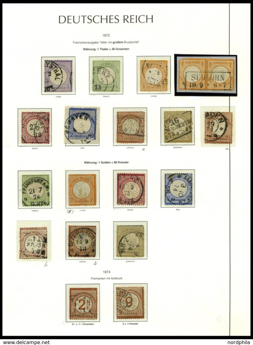 SAMMLUNGEN O, 1872-1918, Fast Nur Gestempelte Saubere Sammlung Dt. Reich Im Leuchtturm Falzlosalbum Mit Zahlreichen Gute - Used Stamps