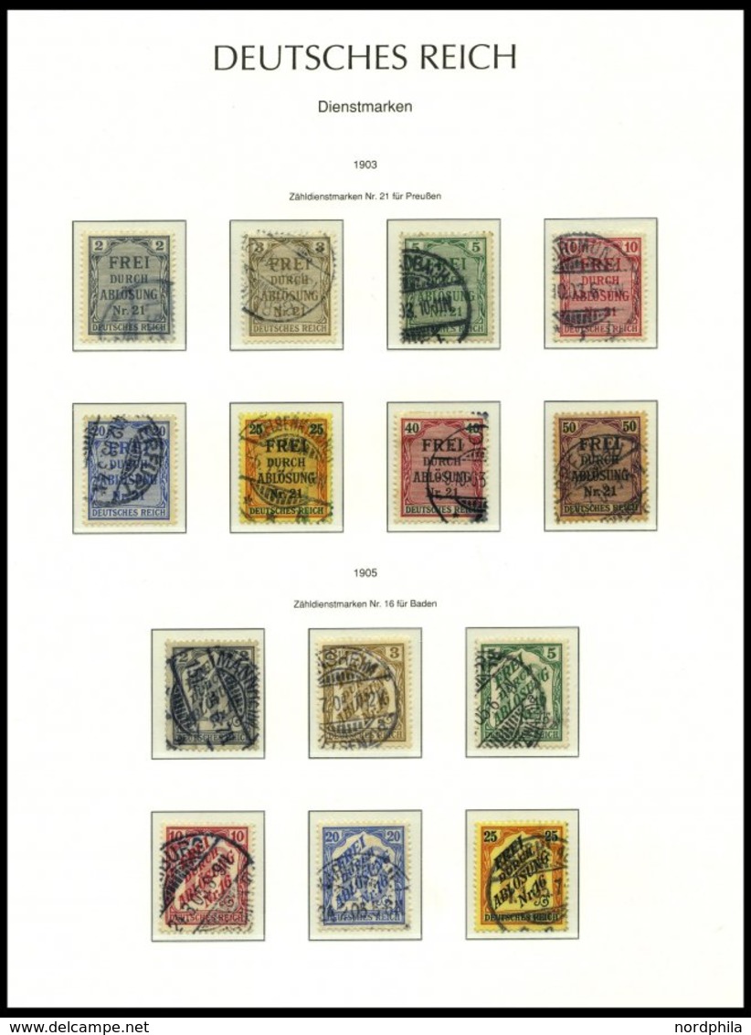 SAMMLUNGEN o, 1872-1918, fast nur gestempelte saubere Sammlung Dt. Reich im Leuchtturm Falzlosalbum mit zahlreichen gute