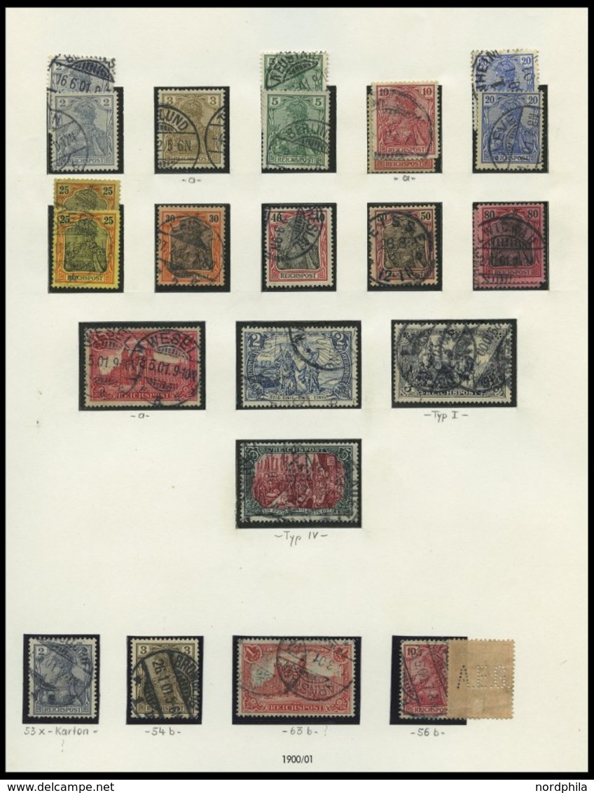 SAMMLUNGEN O,*,Brief , 1872-1923, Sammlung Dt. Reich Im SAFE Falzlosalbum, Sehr Reichhaltig Gesammelt Mit Vielen Nuancen - Used Stamps