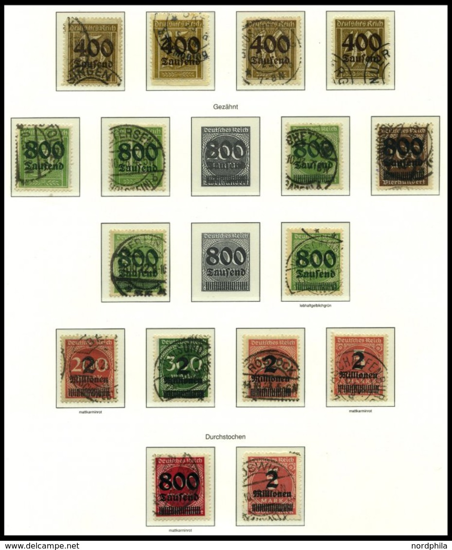 SAMMLUNGEN O, 1919-23, Gestempelte Saubere Sammlung Inflation Mit Mittleren Werten Auf Leuchtturm Falzlosseiten, Feinst/ - Used Stamps