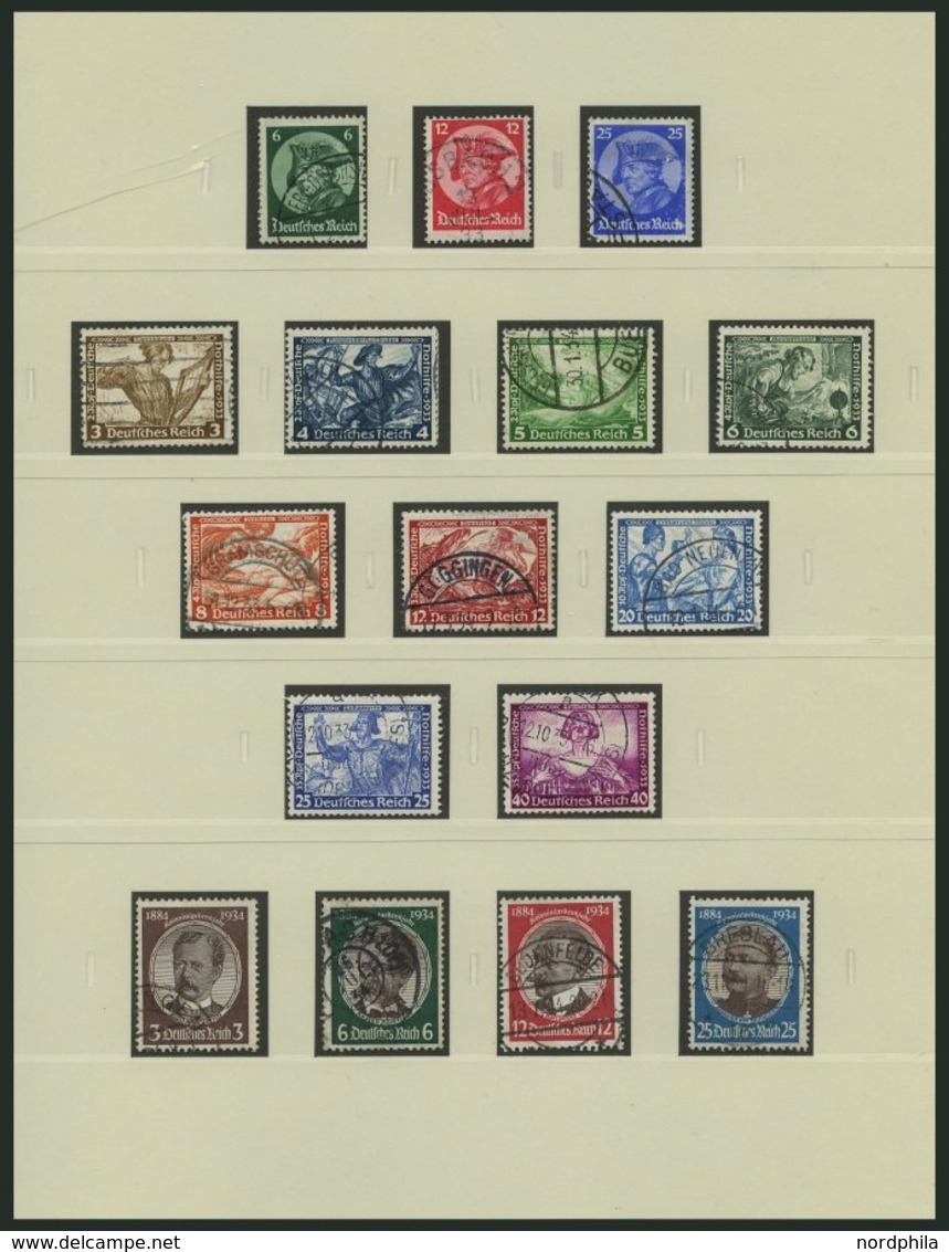 SAMMLUNGEN O, 1923-1945, Gestempelte Sammlung Dt. Reich Im Neuwertigen SAFE-Dual-Album, Ab Mi.Nr. 459 Bis Auf Block 2 Ko - Used Stamps