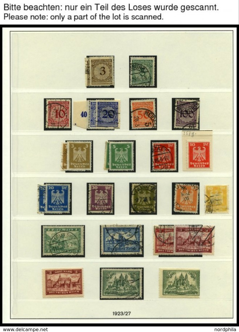 SAMMLUNGEN O,* , 1923-32, Sammlung Dt. Reich Auf Lindner Falzlosseiten Mit Vielen Guten Werten, Stark Unterschiedliche E - Used Stamps