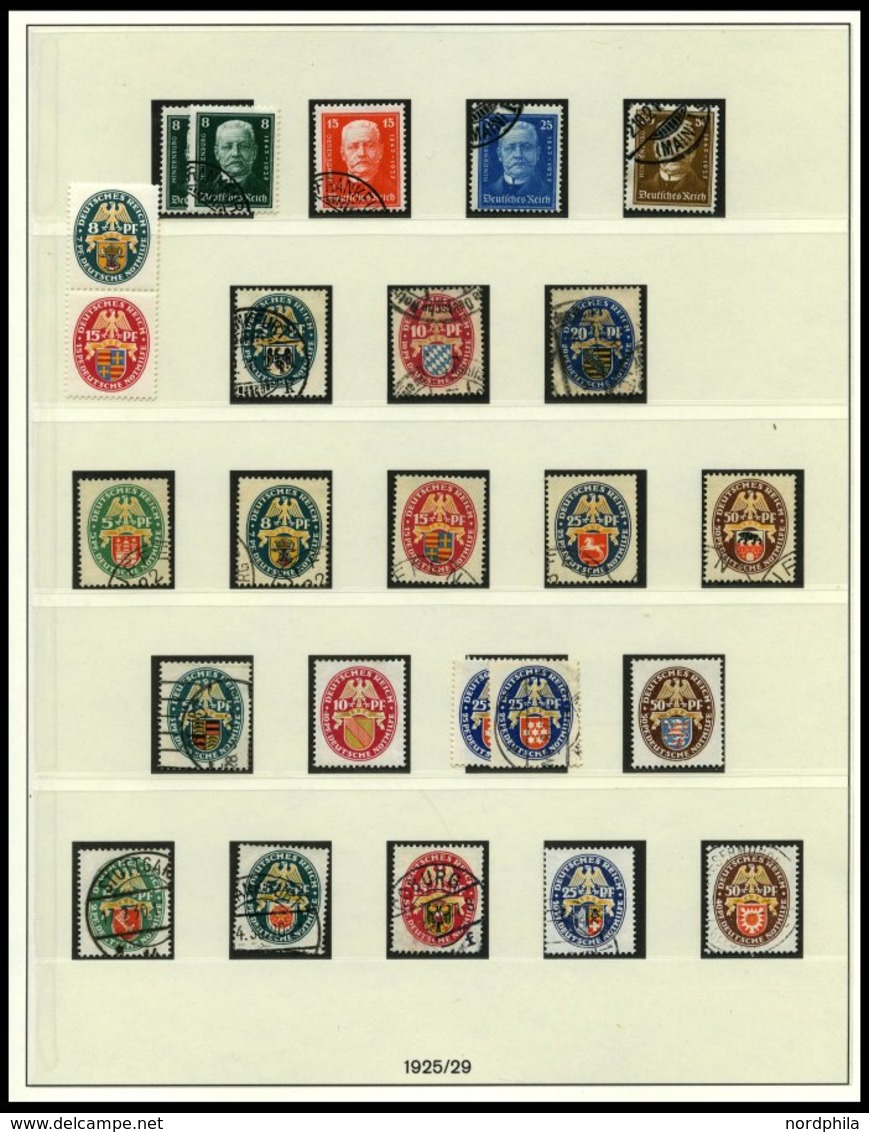 SAMMLUNGEN O,* , 1923-32, Sammlung Dt. Reich Auf Lindner Falzlosseiten Mit Vielen Guten Werten, Stark Unterschiedliche E - Used Stamps