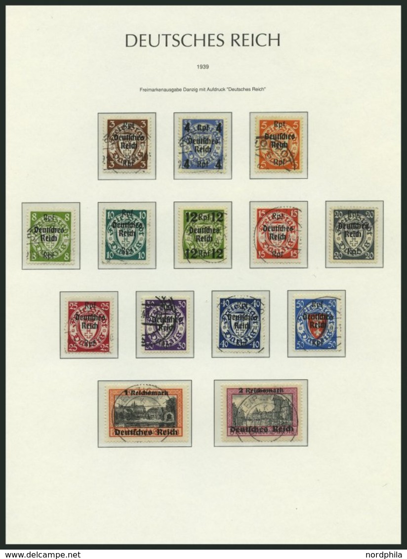 SAMMLUNGEN O,BrfStk,Brief , 1932-45, Saubere Gestempelte Sammlung Dt. Reich Im Leuchtturm Falzlosalbum, Bis Auf Bl. 2, 3 - Gebruikt