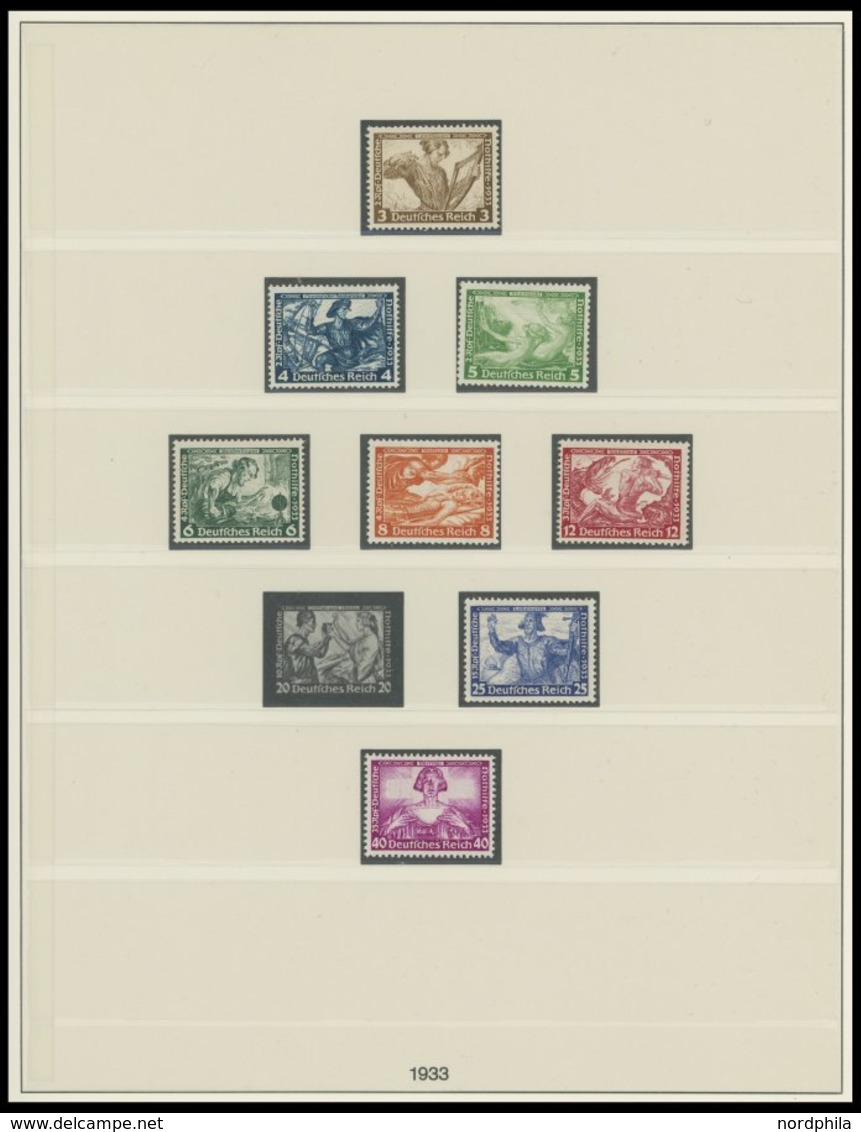 SAMMLUNGEN **, 1933-45, Postfrische Sammlung Dt. Reich Im Lindner Falzlosalbum Mit Zahlreichen Guten Werten Und Sätzen,  - Used Stamps