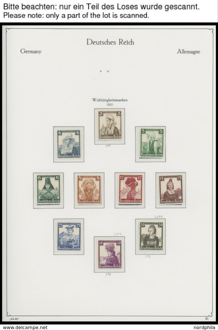 SAMMLUNGEN 565-910 **, 1935-45, Postfrische, In Den Hauptnummern Komplette Sammlung Dt. Reich Im KA-BE Album, Jedoch Ohn - Usati