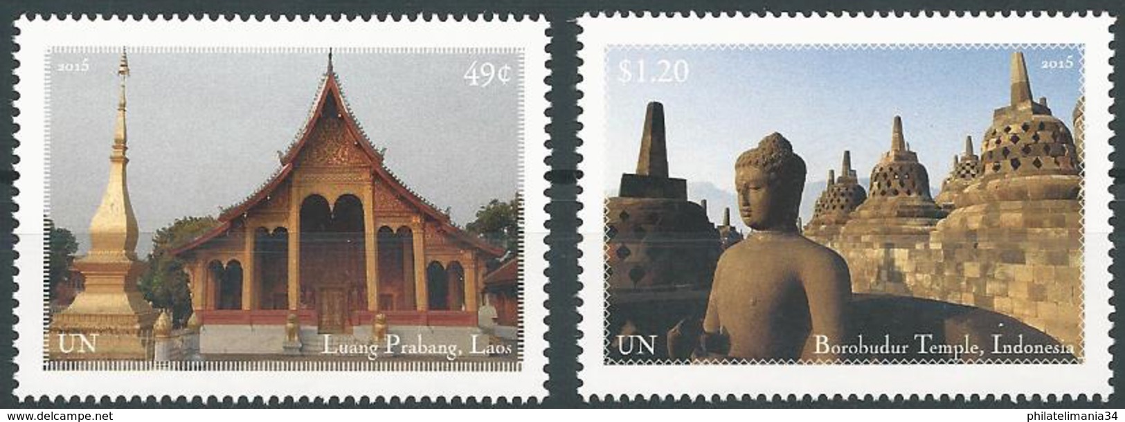NU 2015 - Bureau De New York - Patrimoine Mondial - Asie Du Sud-Est - Unused Stamps