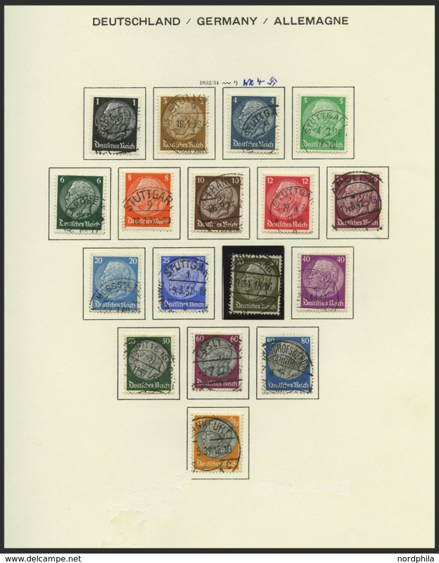 SAMMLUNGEN, LOTS O, Gestempelte Sammlung Dt. Reich Von 1933-45 Auf Schaubekseiten, Bis Auf Mi.Nr. 496-98, Bl. 2,3 Und Nr - Gebruikt