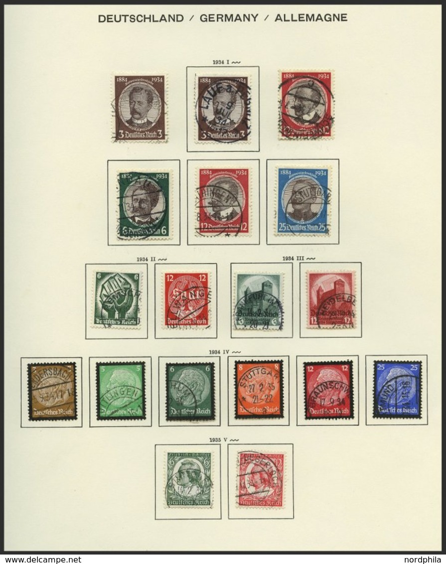 SAMMLUNGEN, LOTS O, Gestempelte Sammlung Dt. Reich Von 1933-45 Auf Schaubekseiten, Bis Auf Mi.Nr. 496-98, Bl. 2,3 Und Nr - Used Stamps