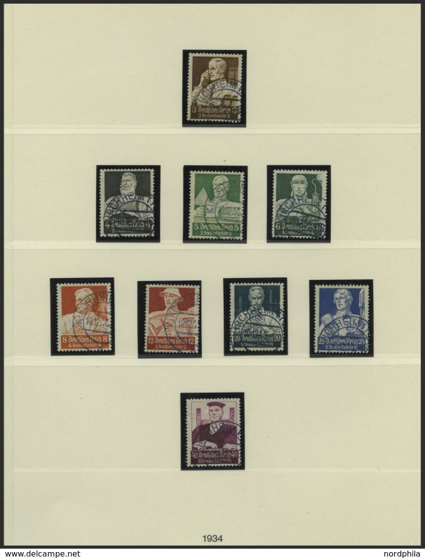 SAMMLUNGEN O, Gestempelte Sammlung Dt. Reich Von 1933-45 Mit Guten Mittleren Ausgaben Und Blocks Im Lindner-Album, Feins - Used Stamps