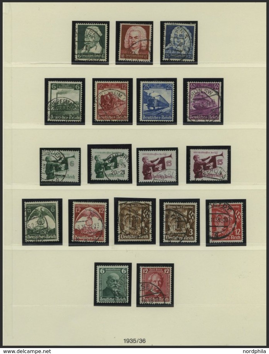 SAMMLUNGEN O, Gestempelte Sammlung Dt. Reich Von 1933-45 Mit Guten Mittleren Ausgaben Und Blocks Im Lindner-Album, Feins - Used Stamps