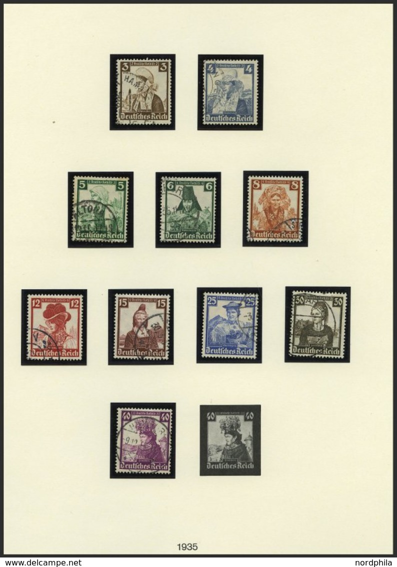 SAMMLUNGEN O, Gestempelte Sammlung Dt. Reich Von 1933-45 Mit Guten Mittleren Ausgaben Und Blocks Im Lindner-Album, Feins - Used Stamps