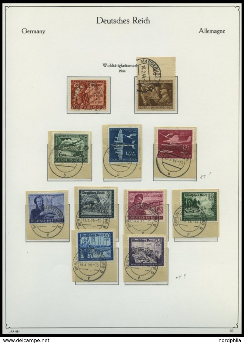 SAMMLUNGEN o,BrfStk , 1933-45, gestempelte Sammlung Dt. Reich im KA-BE Falzlosalbum mit vielen guten mittleren Ausgaben,