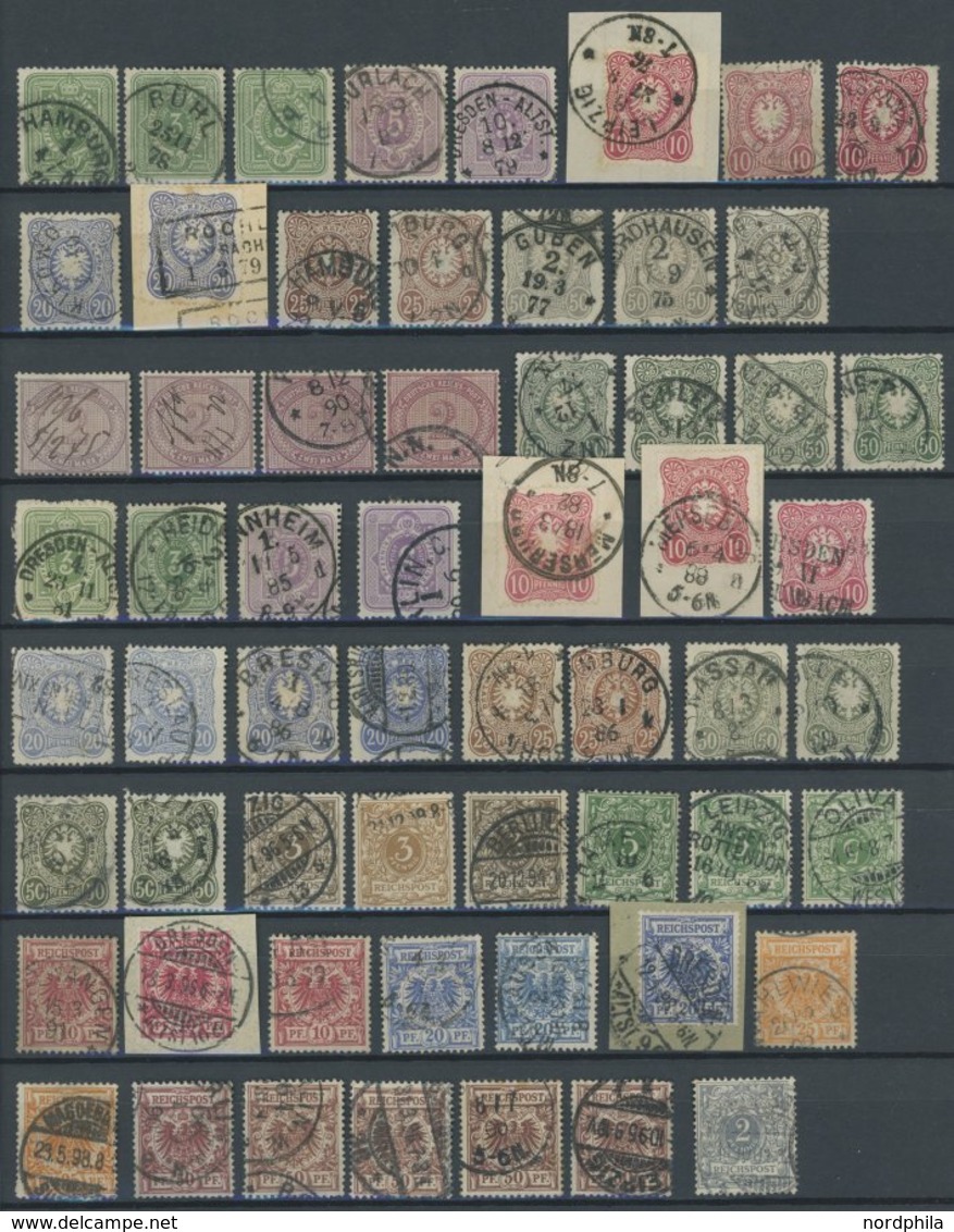 LOTS 31-52 O,BrfStk , 1875-1900, 60 Werte Pfennige, Pfennig Und Krone/Adler, Feinst/Pracht - Used Stamps