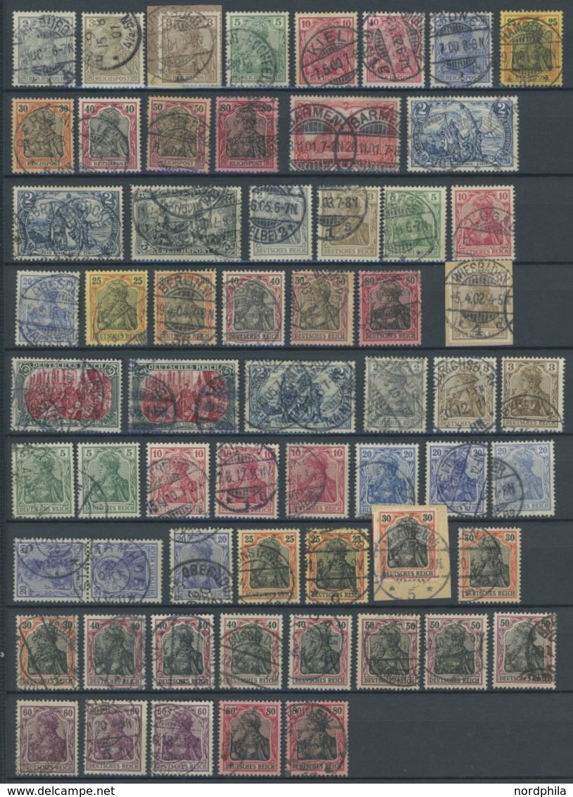 LOTS O, 1900-1919, Gestempelte Partie Germania Und Markwerte, Meist Prachterhaltung, Mi. über 350.- - Used Stamps