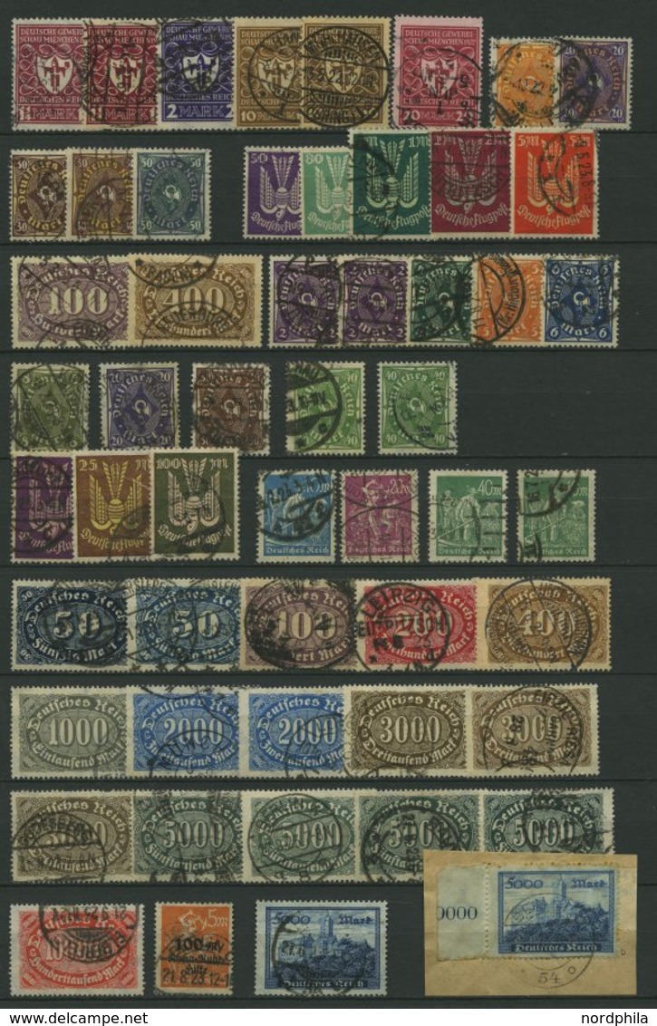 LOTS O, 1916-1923, Partie Verschiedener Gestempelter Mittlerer Werte Inflation, Feinst/Pracht, Alle Geprüft Infla, Mi. C - Oblitérés