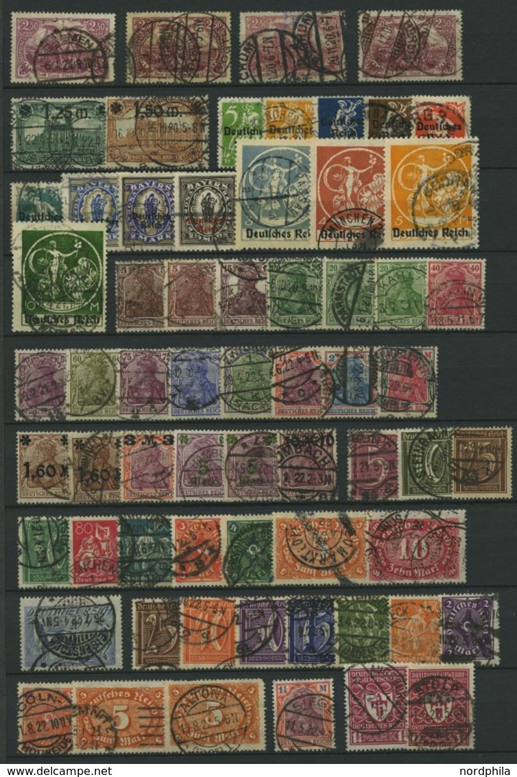 LOTS O, 1916-1923, Partie Verschiedener Gestempelter Mittlerer Werte Inflation, Feinst/Pracht, Alle Geprüft Infla, Mi. C - Usati