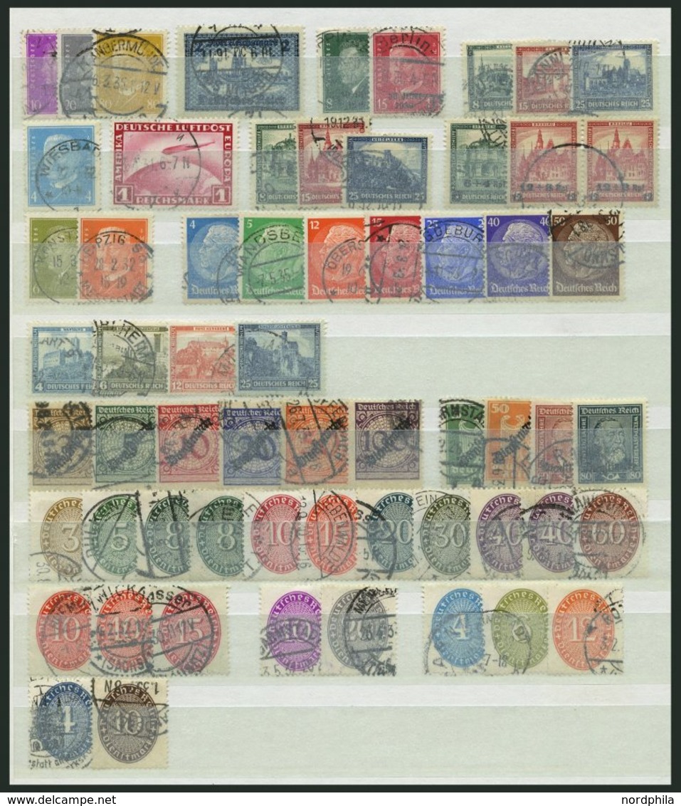 LOTS O, 1924-32, Gestempelte Partie Verschiedener Werte, Incl. Dienstmarken, Feinst/Pracht, Mi. 1090.- - Used Stamps