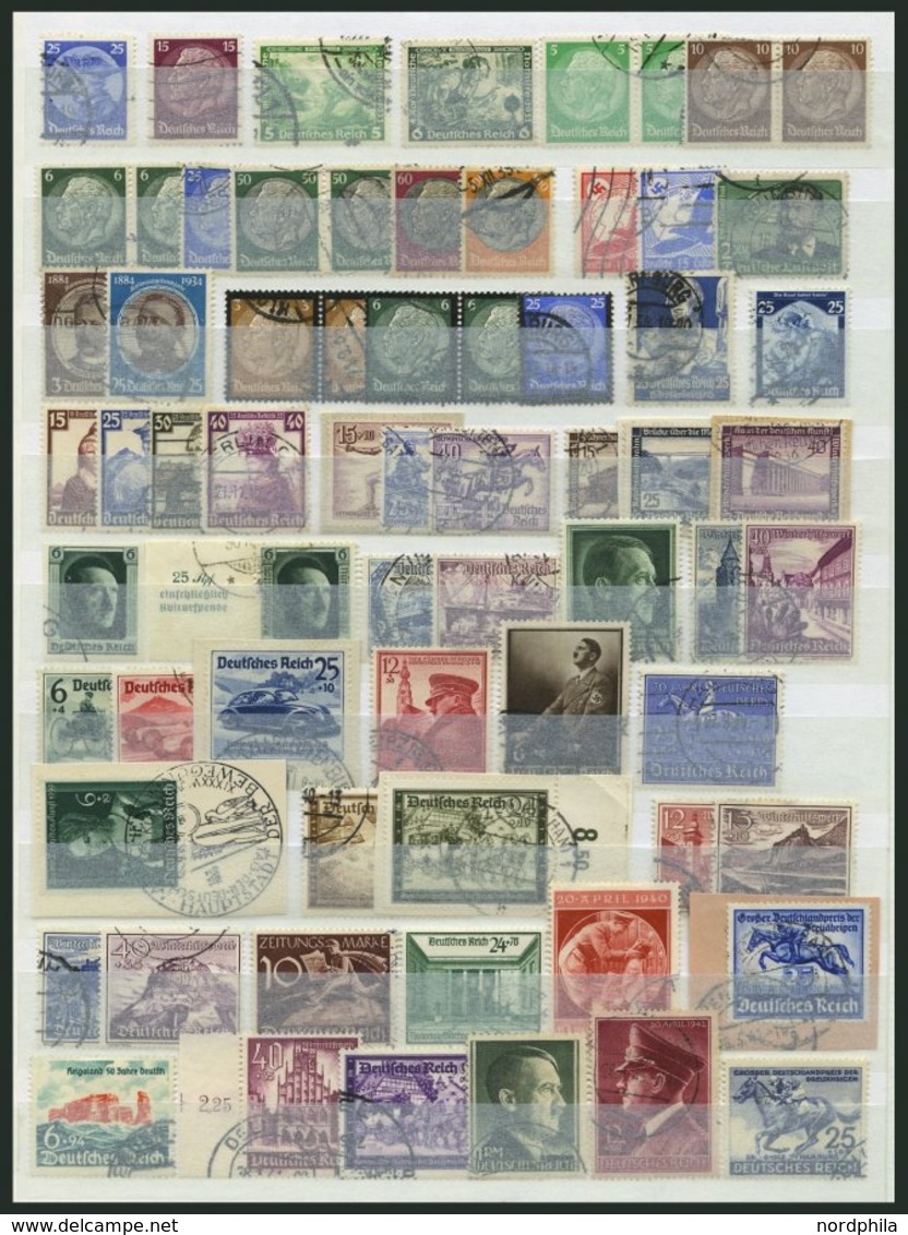 LOTS O, 1924-43, Gestempelte Partie Verschiedener Werte, Feinst/Pracht, Mi. 1450.- - Used Stamps