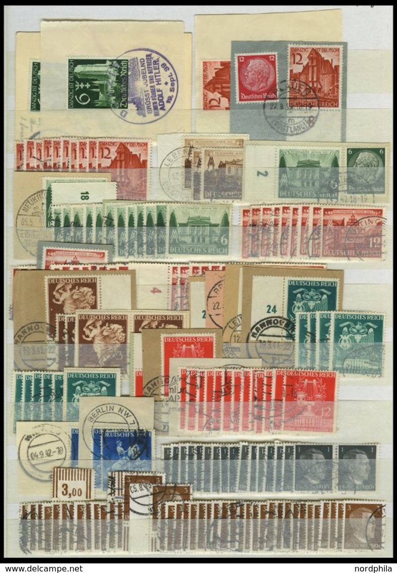 LOTS O,BrfStk , 1933-42, Sauber Gesteckter Dublettenbestand Meist Einfacher Werte, Bedarfserhaltung, Mi. über 1800.- - Used Stamps