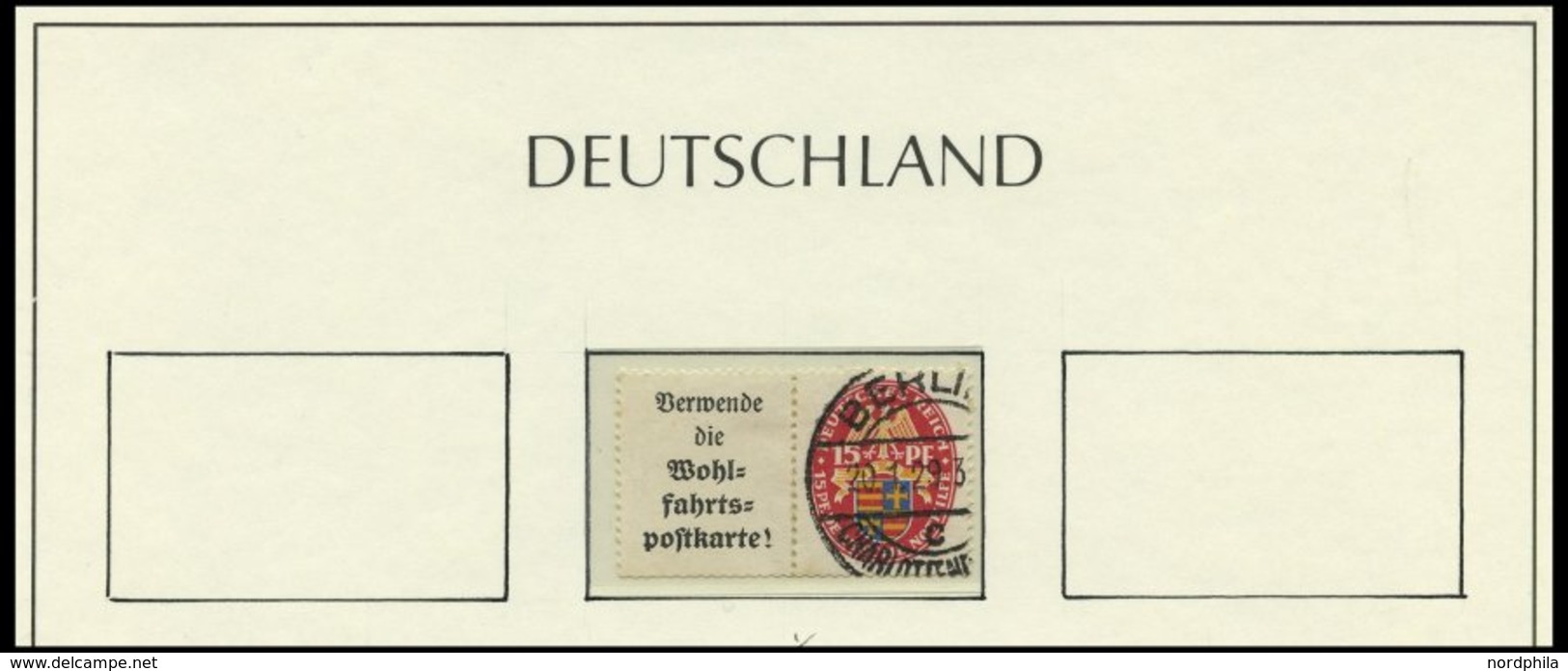 ZUSAMMENDRUCKE A. W 5-KZ 19 O, 1921-33, Gestempelte Partie Verschiedener Zusammendrucke Auf Leuchtturmseiten, Mit Einige - Se-Tenant