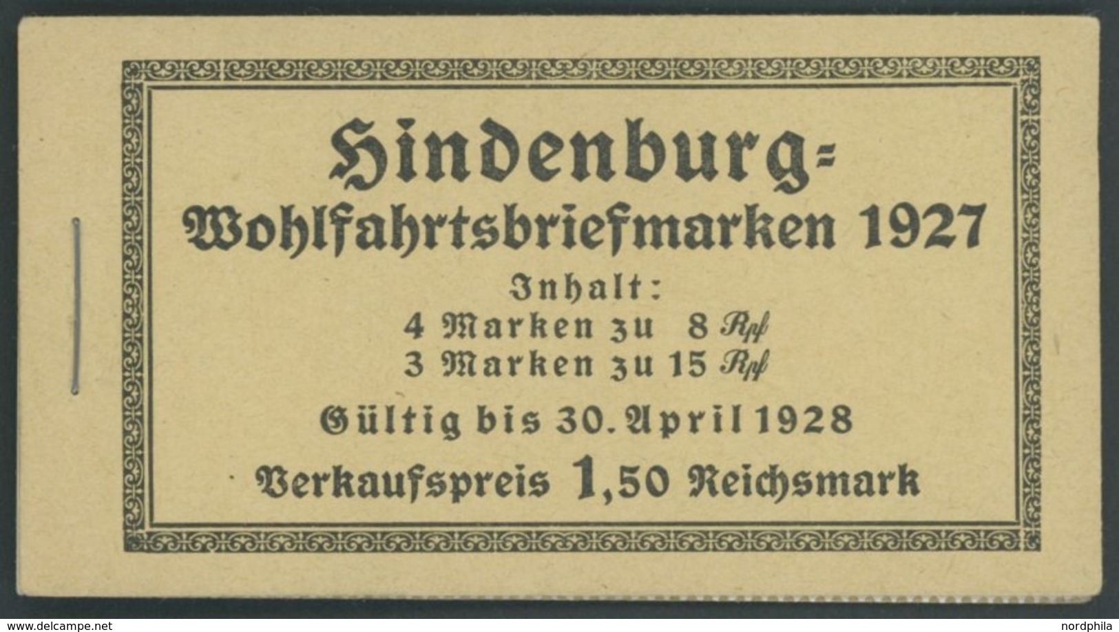 ZUSAMMENDRUCKE MH 24.1A **, 1927, Markenheftchen Hindenburgspende, Durchgezähnt, Pracht, Mi. 320.- - Se-Tenant