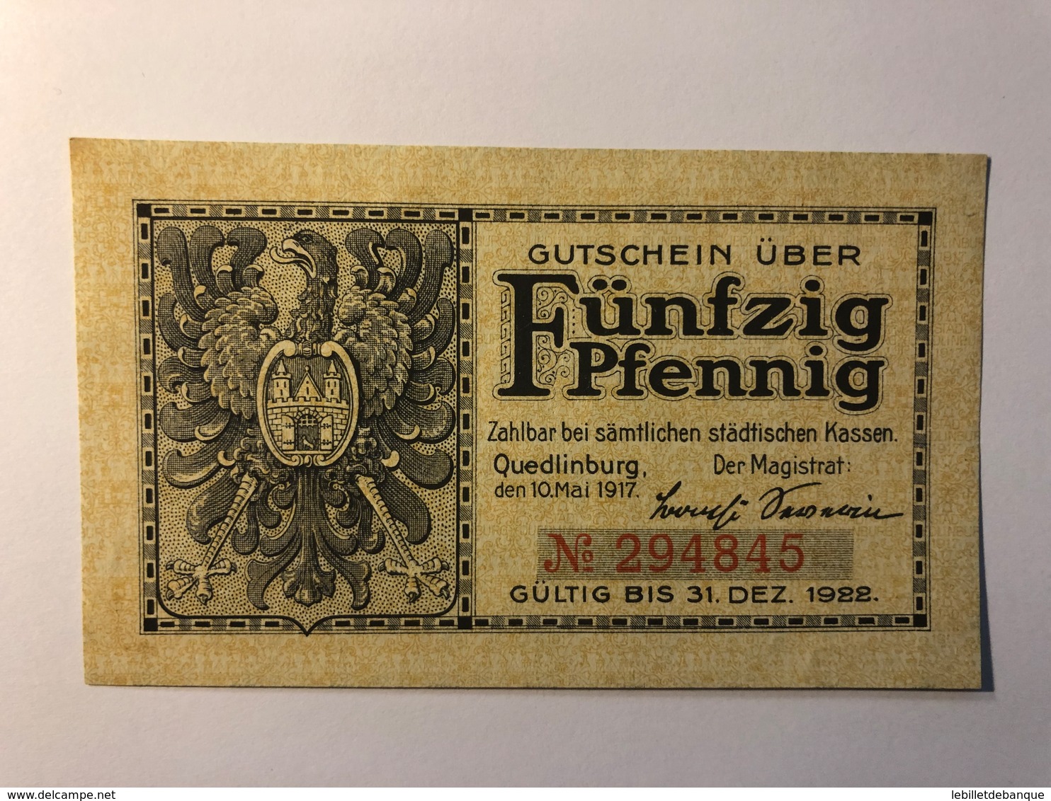 Allemagne Notgeld Quedlinburg 50 Pfennig - Collezioni