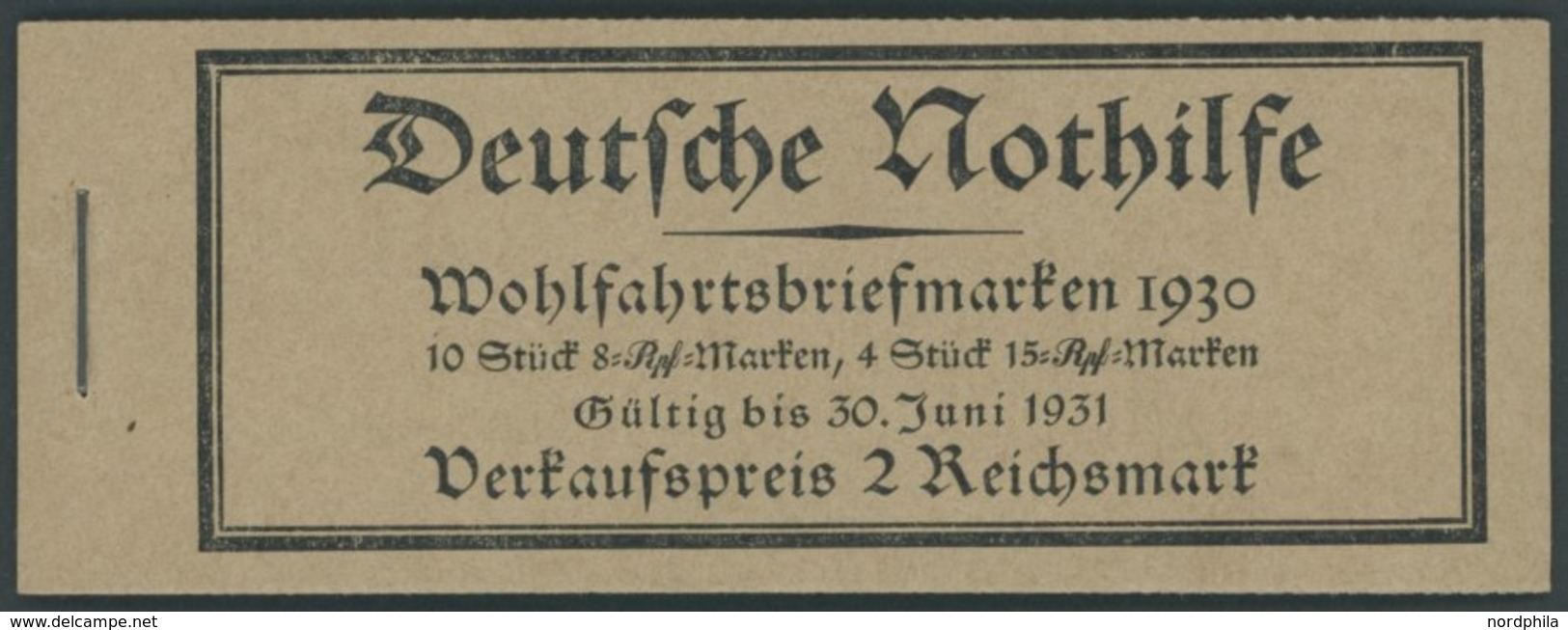 ZUSAMMENDRUCKE MH 29.4 **, 1930, Markenheftchen Nothilfe, Nicht Durchgezähnt/durchgezähnt, Pracht, Mi. 450.- - Se-Tenant