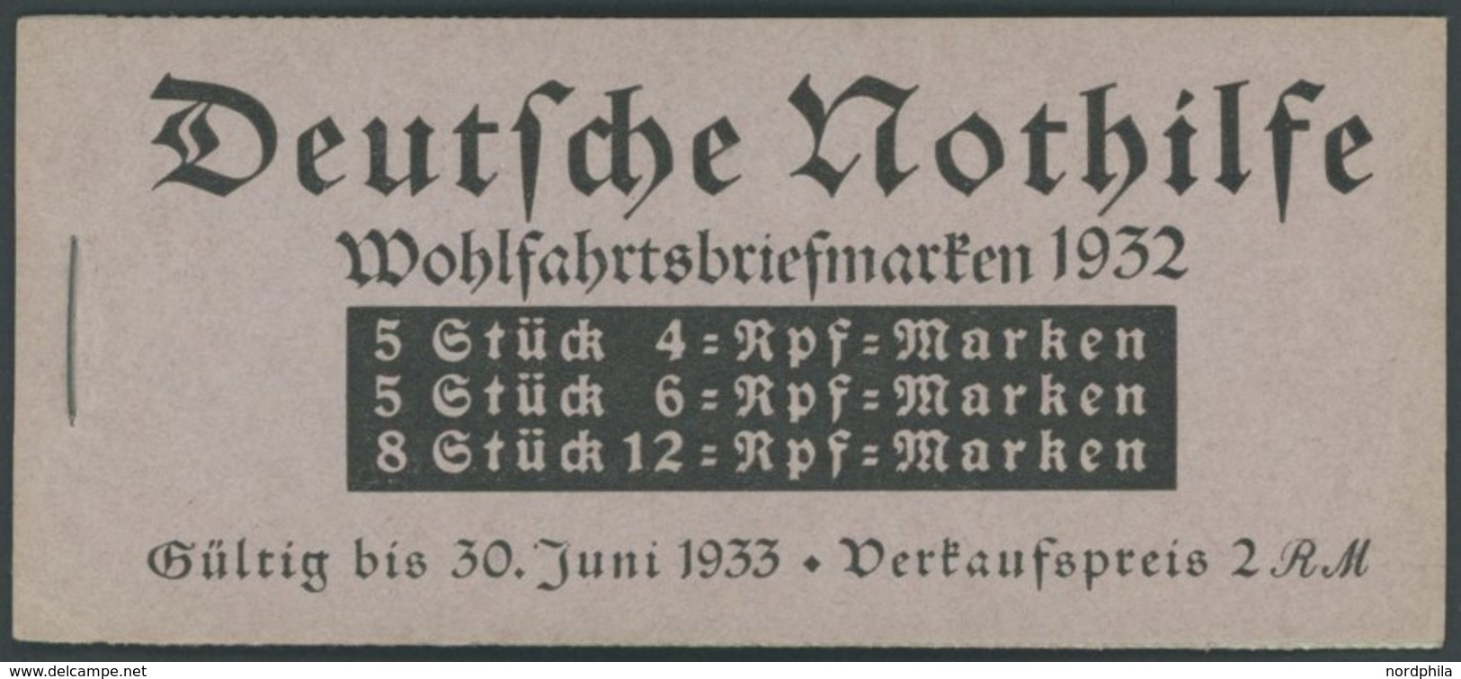 ZUSAMMENDRUCKE MH 31 **, 1932, Markenheftchen Nothilfe, Pracht, Mi. 300.- - Se-Tenant