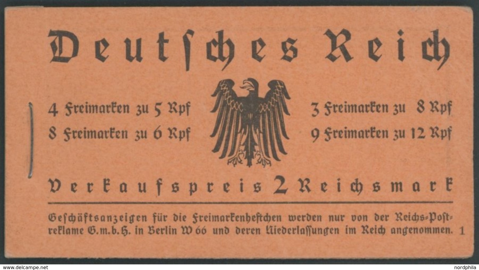 ZUSAMMENDRUCKE MH 33 **, 1933, Markenheftchen Hindenburg, Deckel Bügig, Heftchenblätter Pracht, Mi. 900.- - Se-Tenant