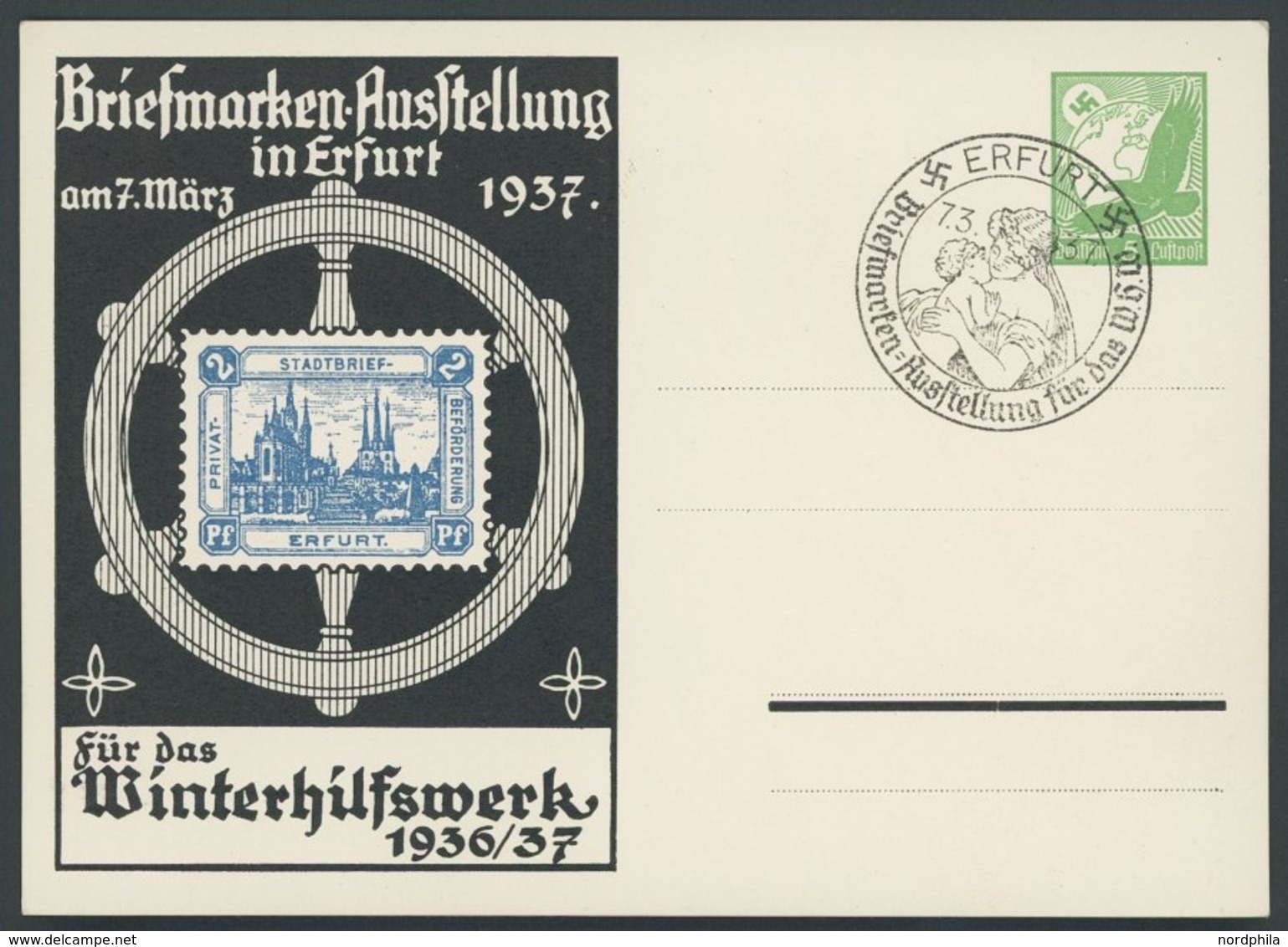 GANZSACHEN PP 142C9/01 BRIEF, Privatpost: 1947, 5 Pf. Erste Postwertzeichen-Werbeschau, Stadtpostmarke 2 Pf. Blau, Sonde - Andere & Zonder Classificatie