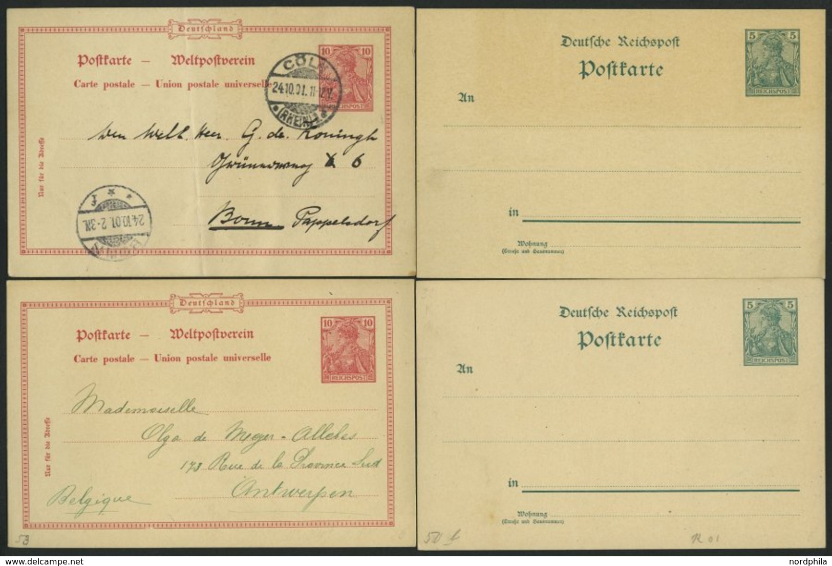 GANZSACHEN 16 Meist Verschiedene Ganzsachen Germania Reichspost, Dabei Kartenbriefe, Post- Und Rohrpostkarten Sowie Post - Andere & Zonder Classificatie