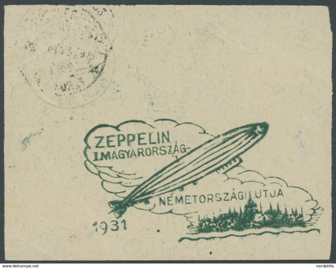 ZEPPELINPOST 103II BRIEF, 1931, Ungarnfahrt, Briefbundzettel Der Rückfahrt Für 13 Briefe, Mit Sonderbestätigungsstempel, - Posta Aerea & Zeppelin