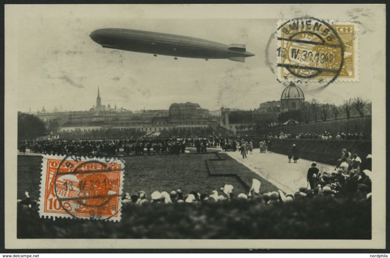 ZULEITUNGSPOST 54 BRIEF, Österreich: 1930, Landungsfahrt Nach Bonn, Prachtkarte - Zeppelins