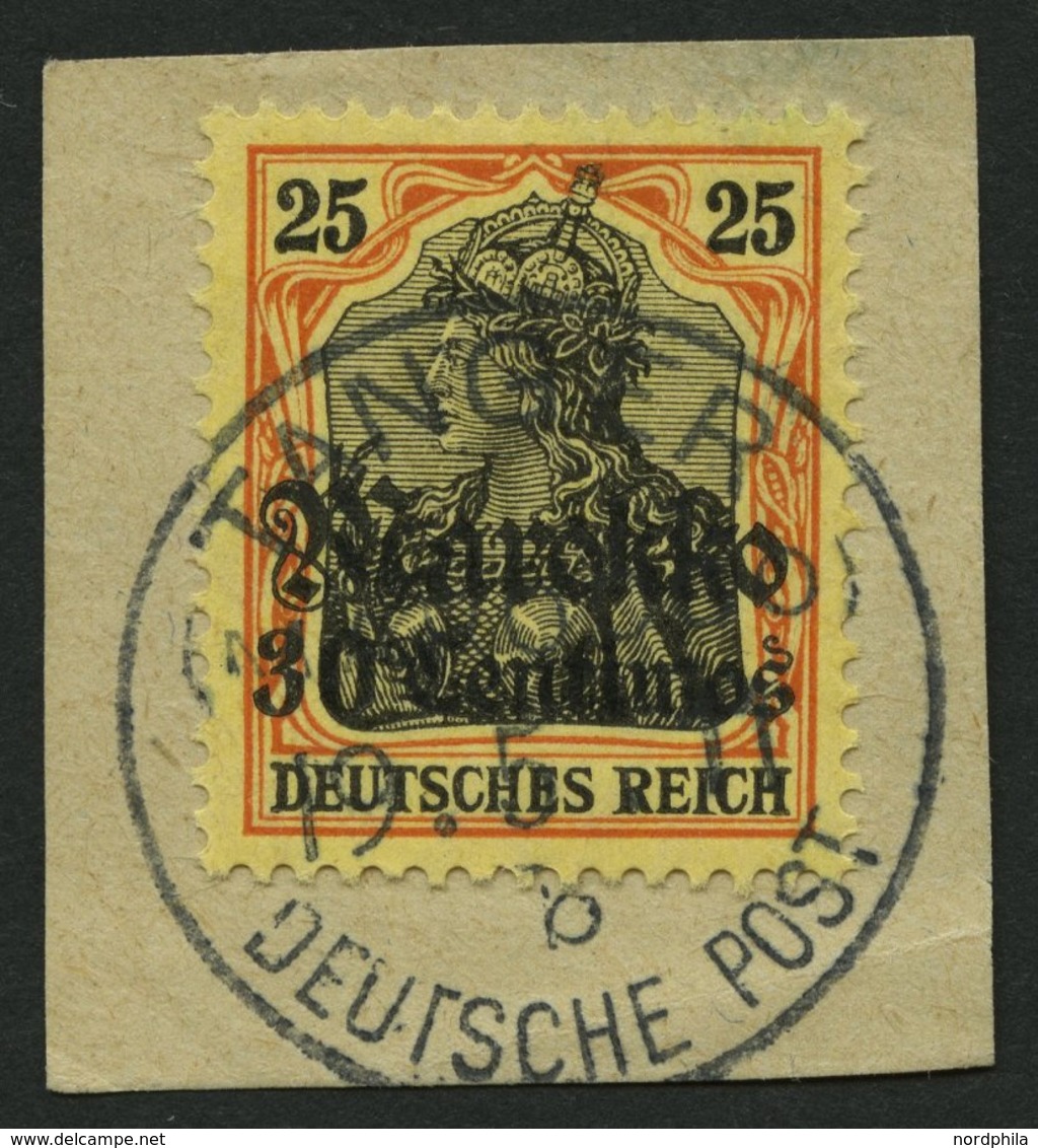 DP IN MAROKKO 50I BrfStk, 1911, 30 C. Auf 25 Pf., Mit Wz., Stempel TANGER B (CC), Prachtbriefstück - Marocco (uffici)