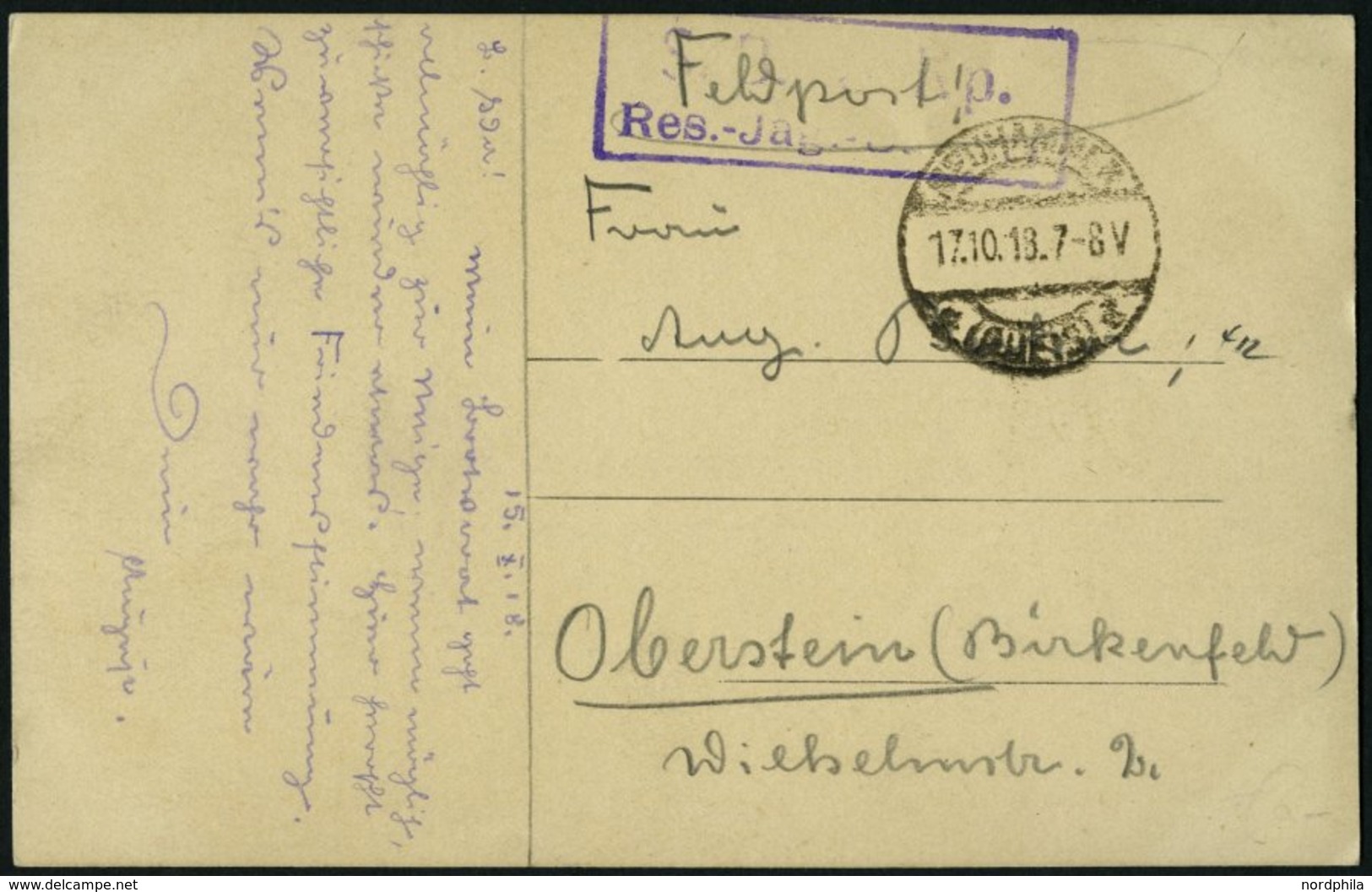 DP TÜRKEI 1918, Feldpost-Ansichtskarte Von NEUHAMMER Mit Soldatenbriefstempel Nach Oberstein, Pracht - Turkse Rijk (kantoren)