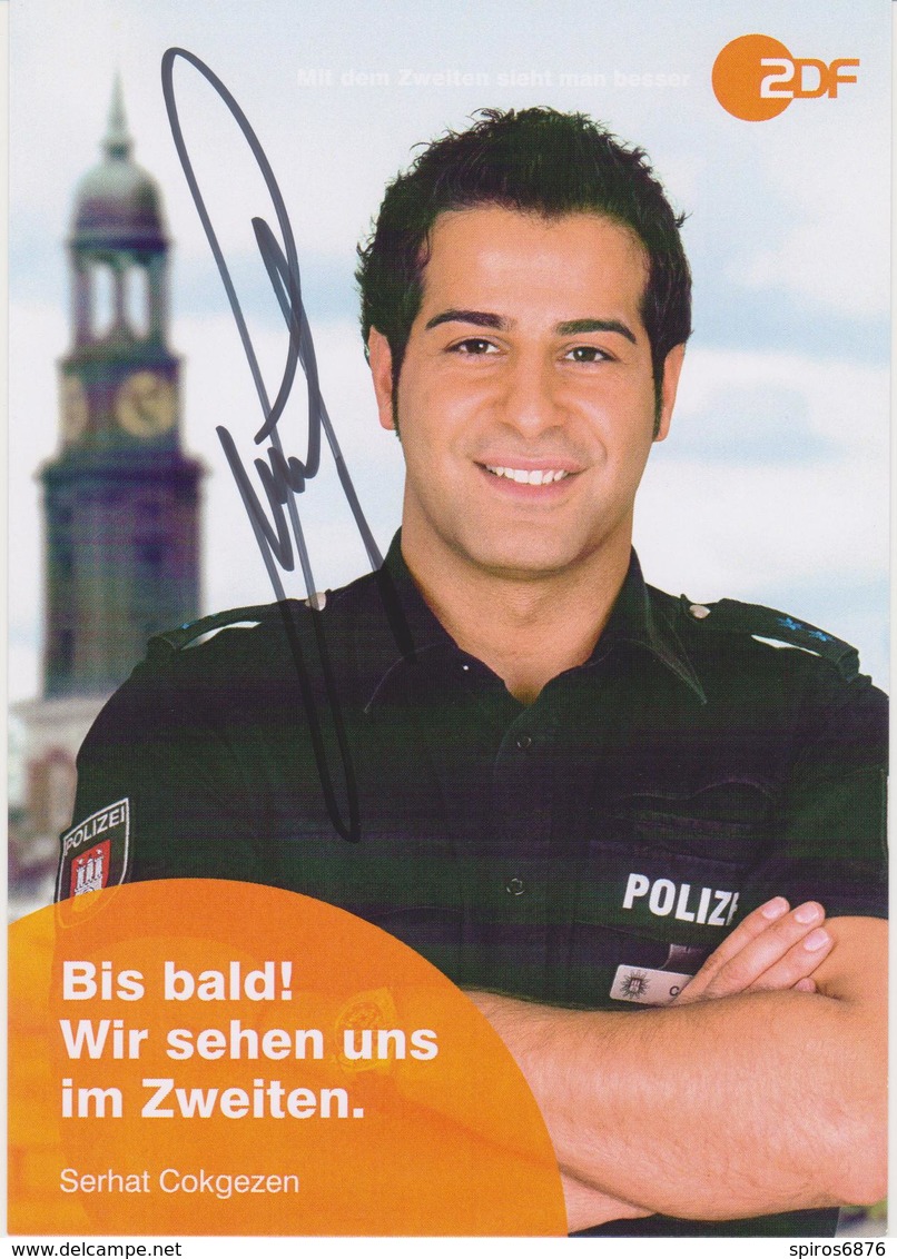Authentic Signed Card / Autograph - Turkish Actor SERHAT COKGEZEN - ZDF TV Series Notruf Hafenkante - Autographs