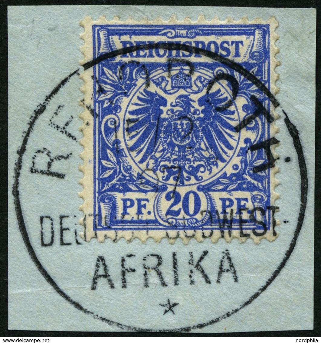 DSWA VS 48dIV BrfStk, 1894, 20 Pf. Violettultramarin Mit Bisher Nicht Gelistetem Seltenen Plattenfehler IV Mittlere Kral - África Del Sudoeste Alemana