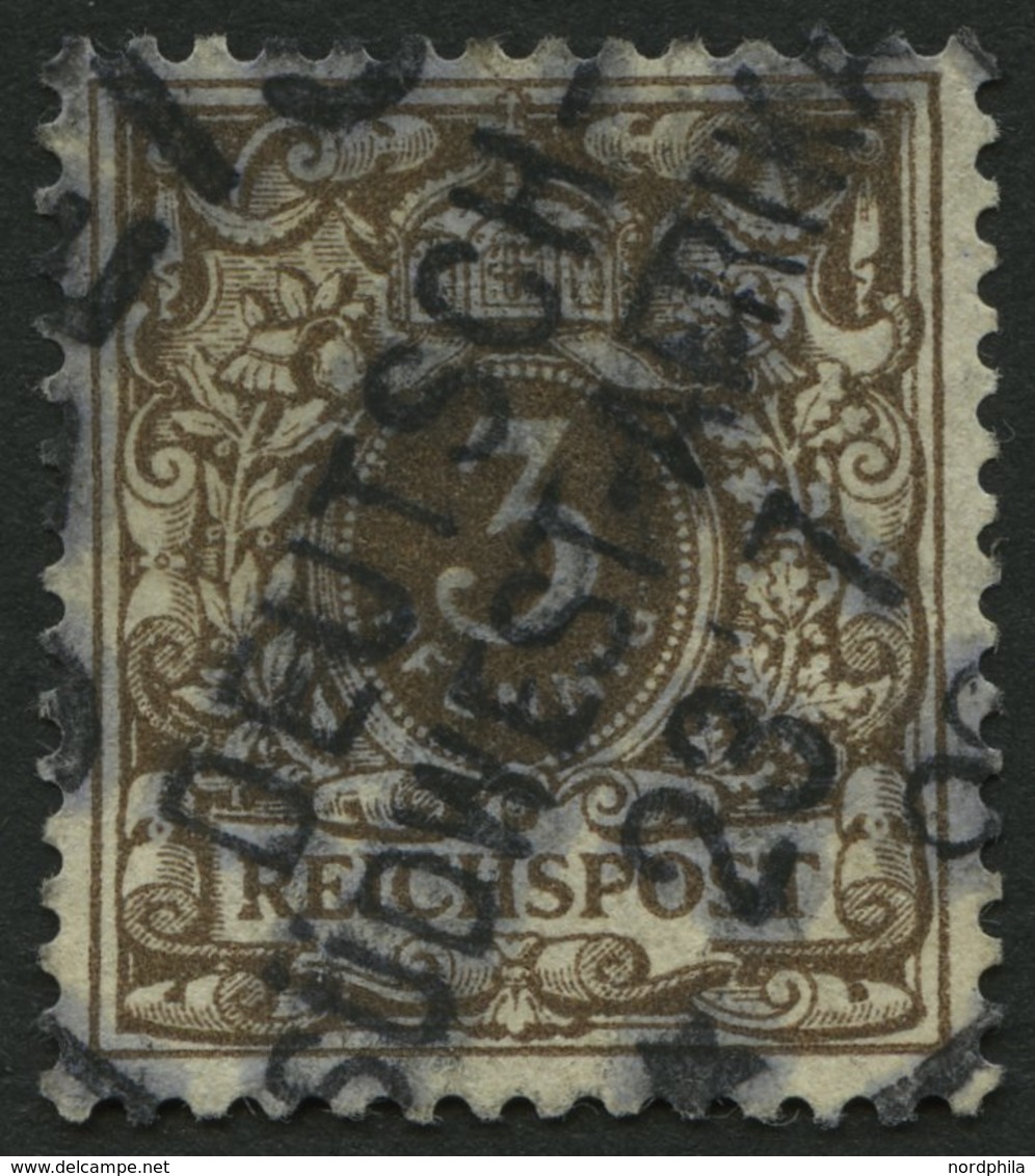 DSWA M 45b O, 1898, 3 Pf. Mittelbraun, Stempel SEEIS, Dünne Stelle - Duits-Zuidwest-Afrika