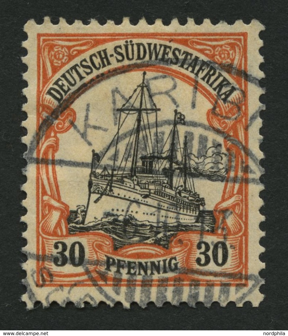 DSWA 28x O, 1911, 30 Pf. Dunkelorange/gelbschwarz Auf Chromgelb, Mit Wz., Pracht, Mi. 65.- - German South West Africa