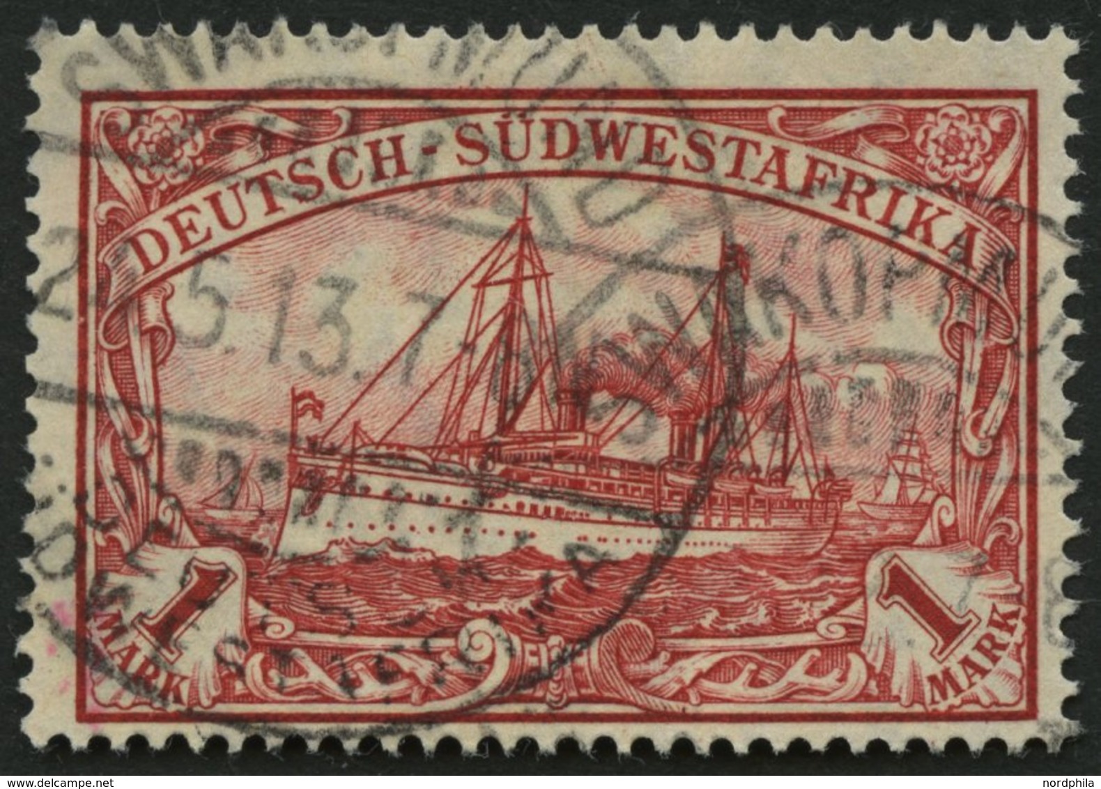 DSWA 29A O, 1912, 1 M. Karminrot, Mit Wz., Gezähnt A, Pracht, Mi. 95.- - German South West Africa