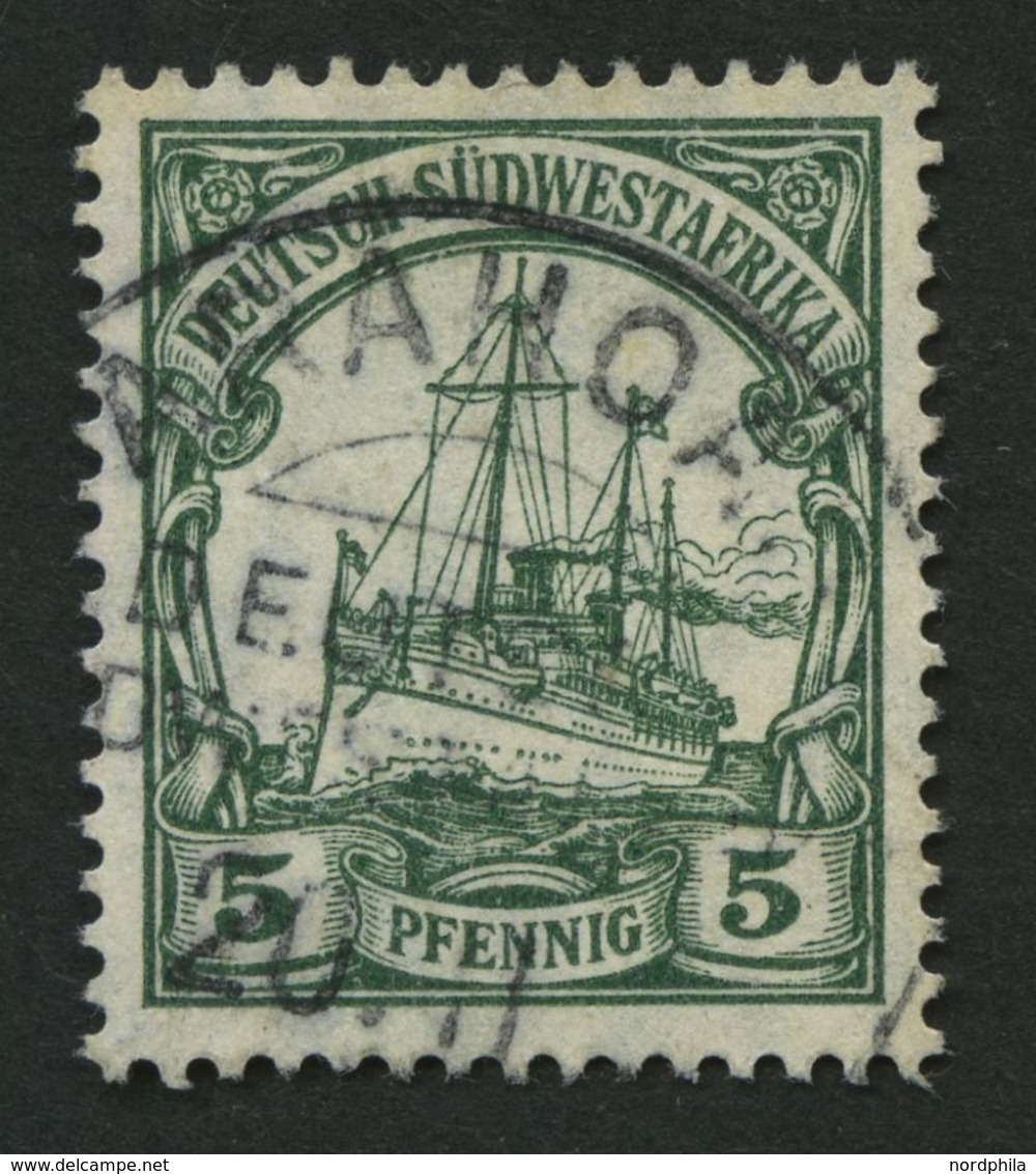 DSWA 25 O, ARAHOAB Auf 5 Pf, Grün, Pracht, Signiert Pauligk - German South West Africa