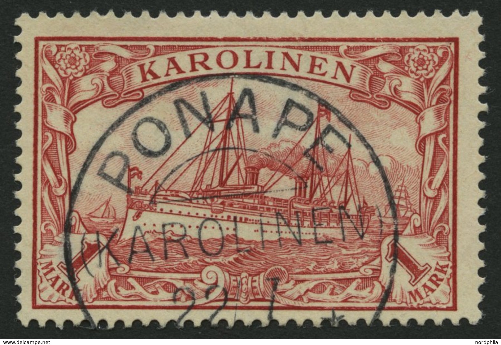 KAROLINEN 16 O, 1900, 1 M. Rot, Pracht, Mi. 70.- - Carolinen